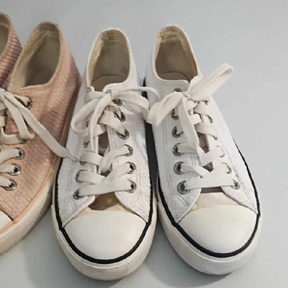 2 Pair Sneakers - Pink and White Rhinestone Sho- String Eyelets 8